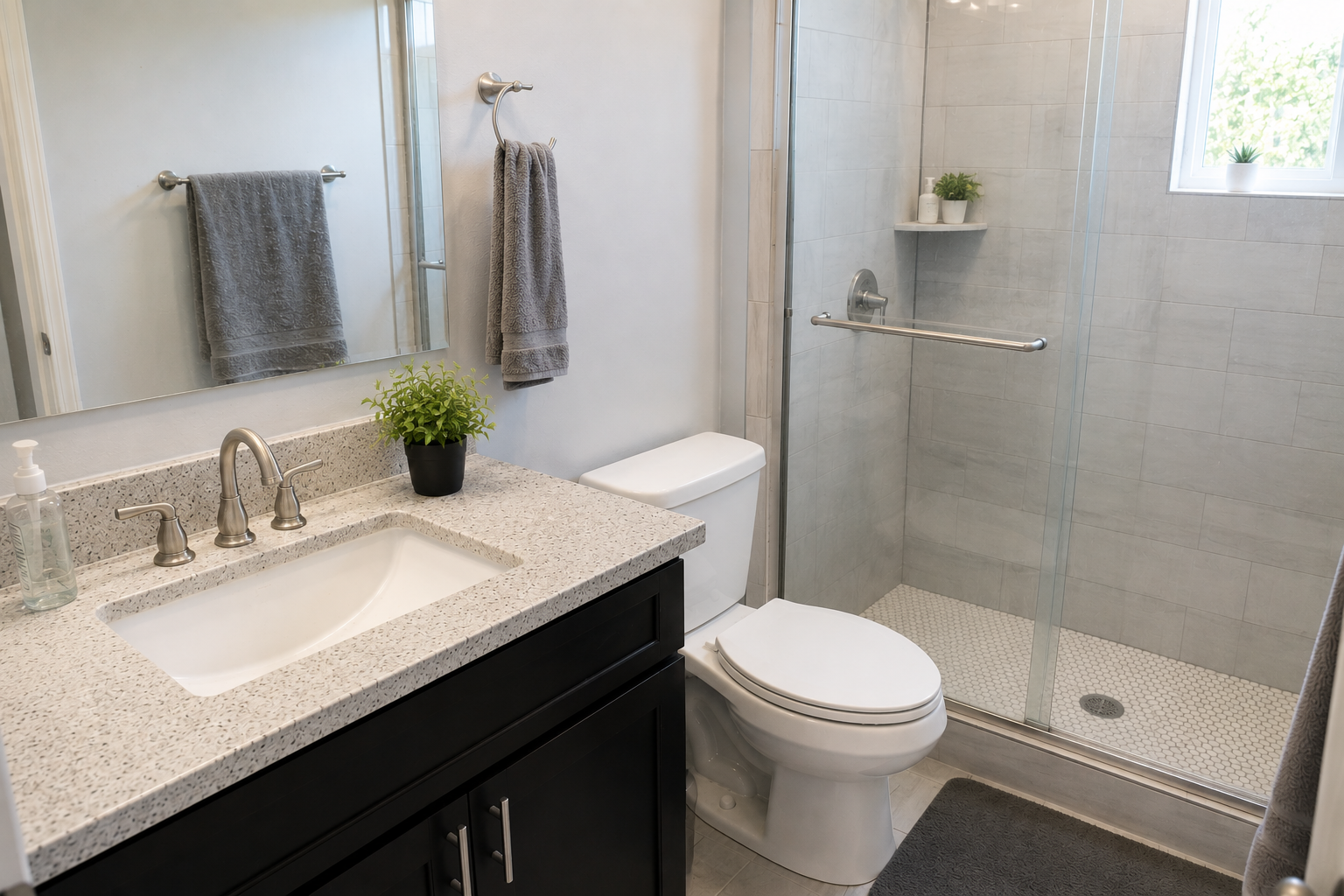 Professionally cleaned bathroom